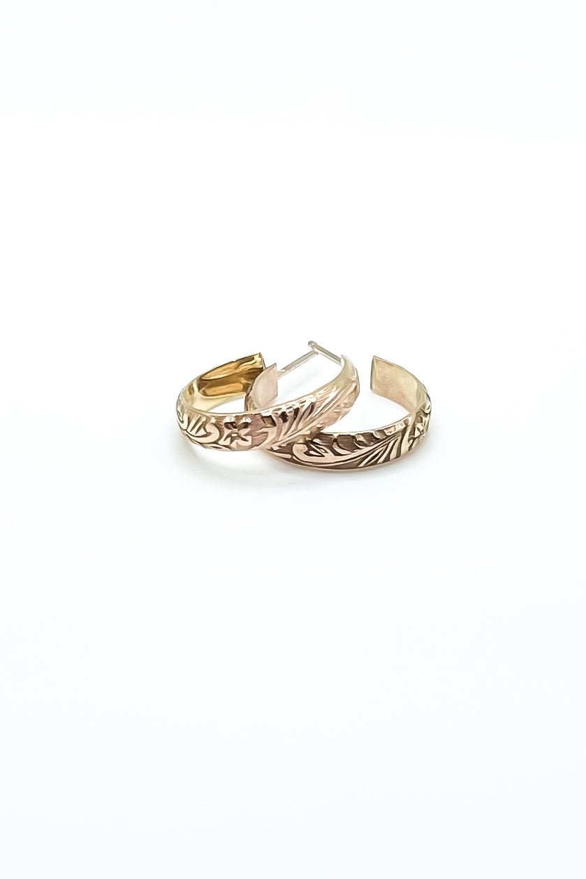 Gold Flora Hoops