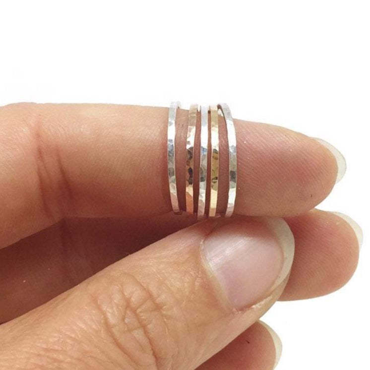 Mixed Metal Slim Rings - Set of 5