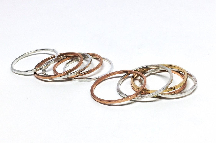 Mixed Metal Slim Rings - Set of 5