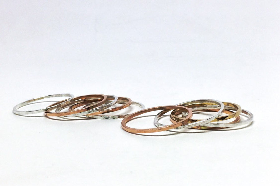 Mixed Metal Slim Rings - Set of 5