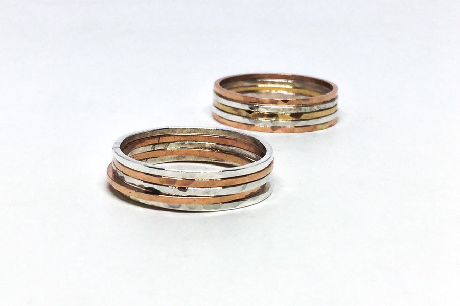 Mixed Metal Slim Rings - Set of 5