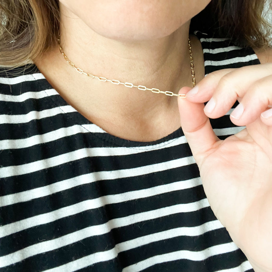 Gold Filled Paperclip Necklace