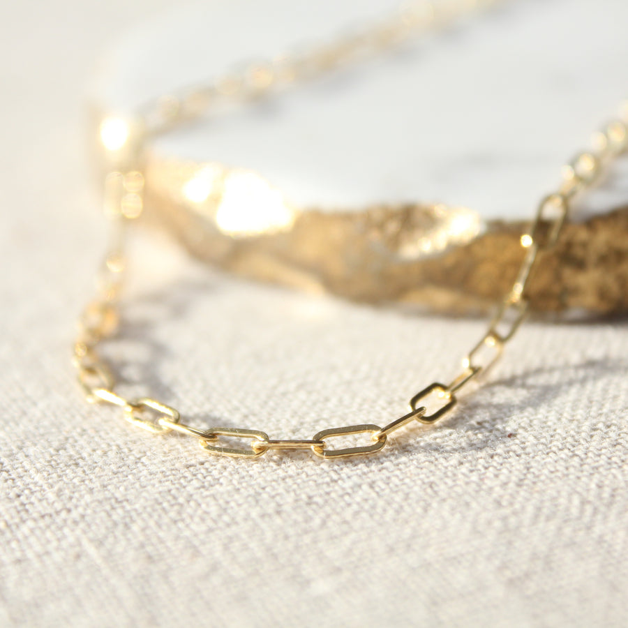 Gold Filled Paperclip Necklace